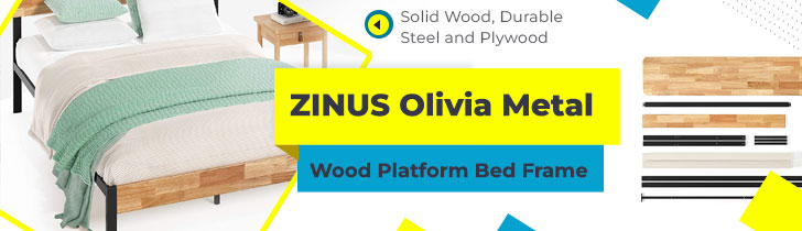 ZINUS Olivia Metal and Wood Platform Bed Frame
