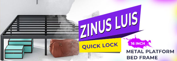 Zinus Luis Quick Lock 16 Inch Metal Platform Bed Frame